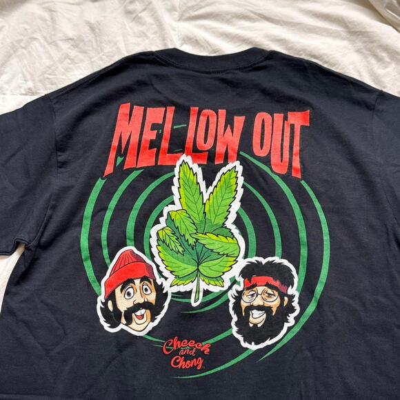 Cheech & chong graphic tee sz med black short sleeve casual skater hippie - Picture 3 of 8